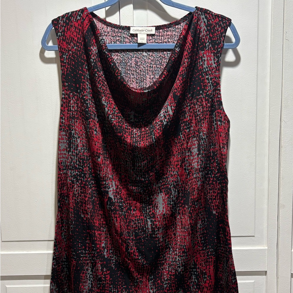 Coldwater Creek‎ Women's Red and Black Sleeveless Top Size Large